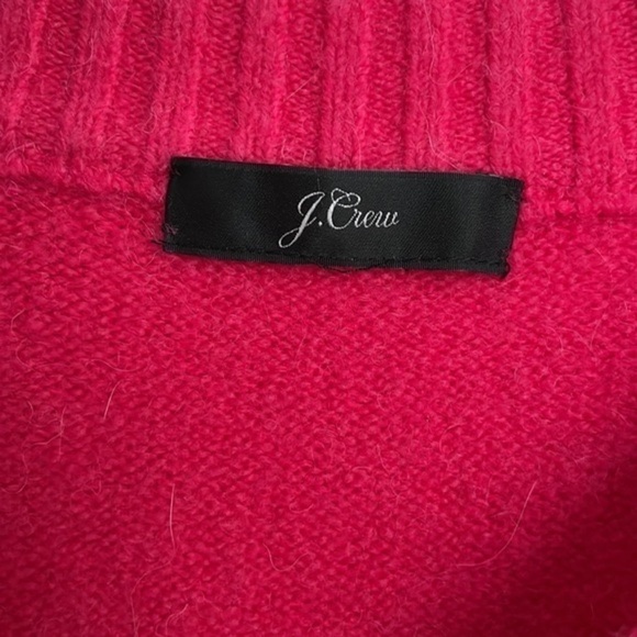 J. Crew Bright Pink Wool Blend Oversized Sweater Supersoft Yarn - Picture 3 of 5